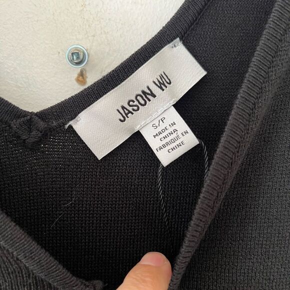 Jason Wu NWT Black V-Neck‎ Bodice Tiered Prairie Midi Dress - Picture 12 of 16